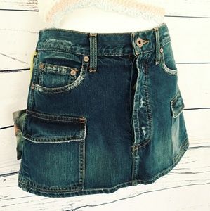 Sz 28 Chip and Pepper Distressed Mini Skirt